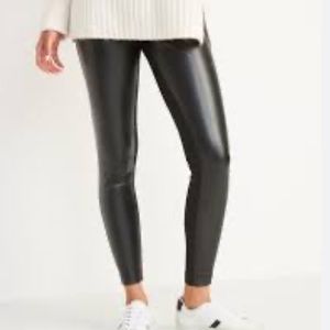NWT High Waisted Faux Leather panel leggings